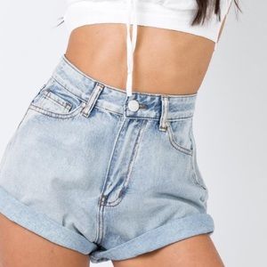 princess polly gun barrel city high waisted shorts